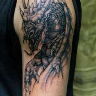 Drachen Schuppen Arm Tattoo
