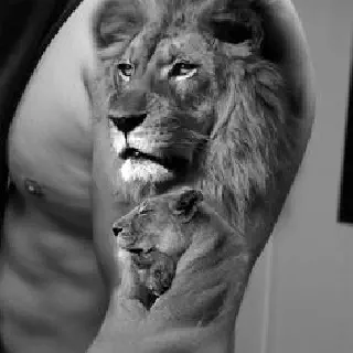 Der Löwe mit Arm Tattoo