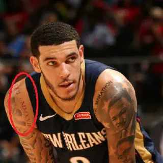Lonzo Ball's Tattoo am linken Arm