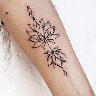 Mandala Lotus Arm Tattoo