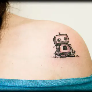 Steampunk Roboterarm Tattoo